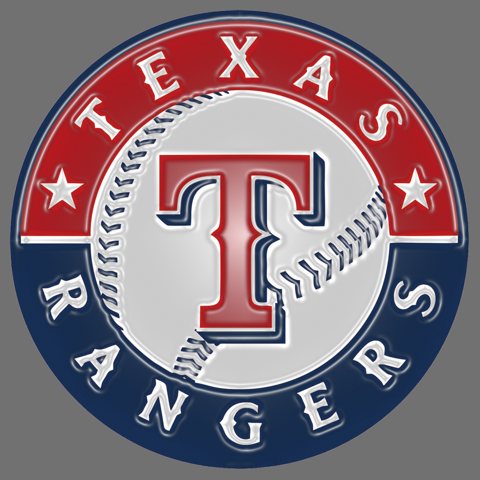 Texas Rangers Plastic Effect Logo vinyl decal